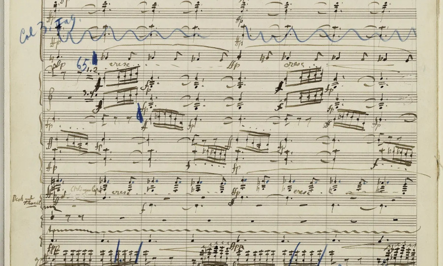 Manuscrito da 'Sinfonia nº 2' de Gustav Mahler [Reprodução]