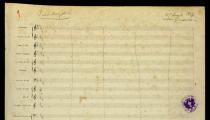 Primeira página do manuscrito de 'Suor Angelica', de Puccini [Reprodução/Archivo Ricordi]