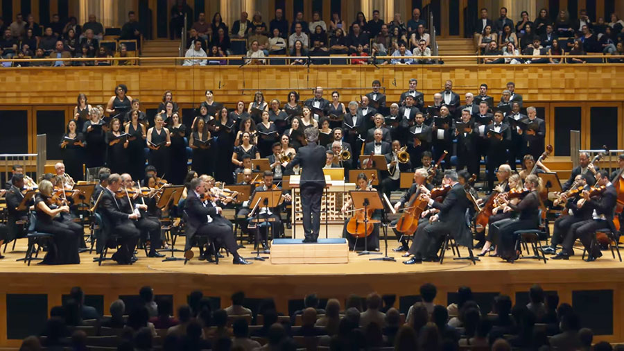 Osesp em apresentação do ‘Requiem’ na Sala São Paulo (reprodução YouTube)