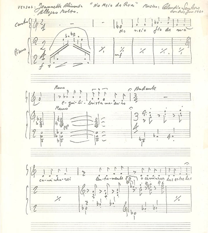 Canção inédita de Cláudio Santoro encontrada pelo Instituto Piano Brasileiro [Reprodução]