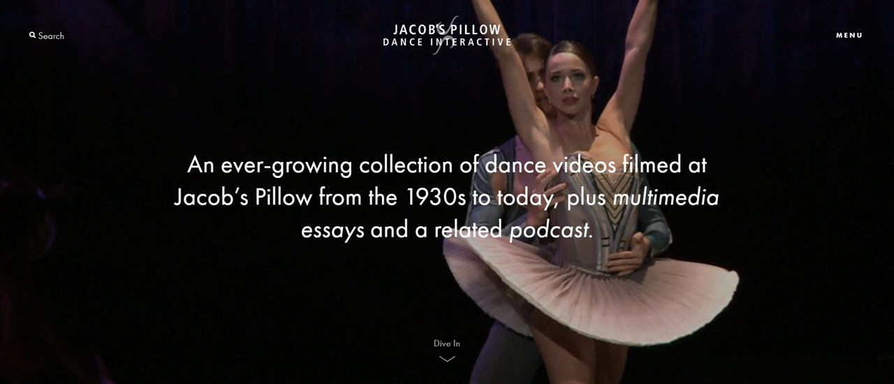 Site Jacobs Pillow Dance Interactive (reprodução)