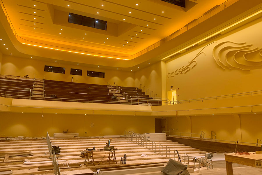 Nova sala de espetáculos vista do palco para a plateia (Revista CONCERTO, março 2024)