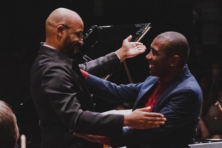O compositor João Rocha e o pianista Hércules Gomes [Divulgação]