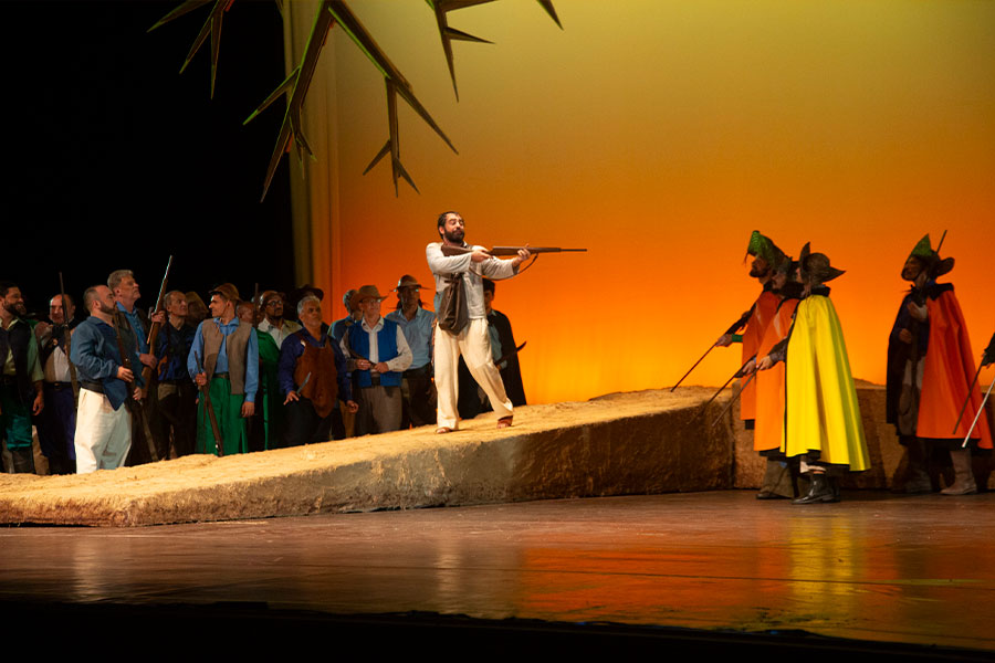 Cena da ópera ‘Matraga’, produção da Fundação Clóvis Salgado (divulgação, Guto Muniz)