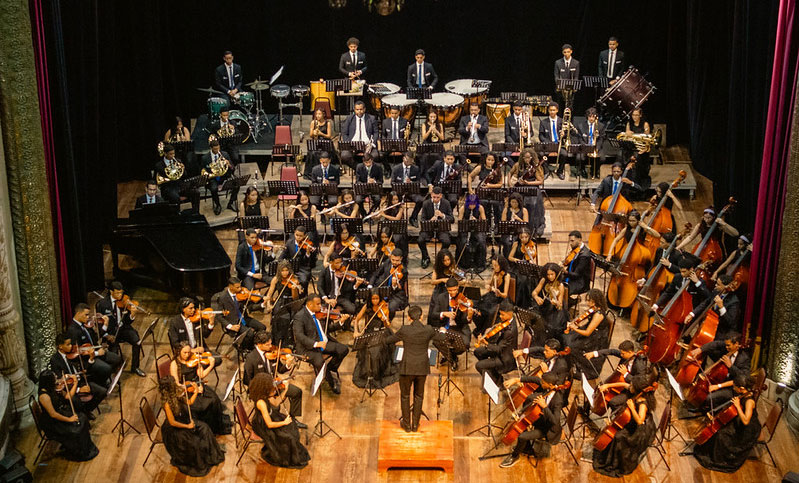A Orquestra Criança Cidadã em concerto (divulgação, Victória Brito)