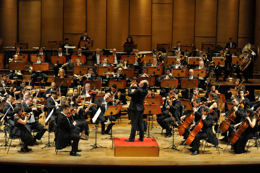 Orquestra Sinfônica Municipal durante concerto no Theatro Municipal de São Paulo [Divulgação/Sylvia Masini]