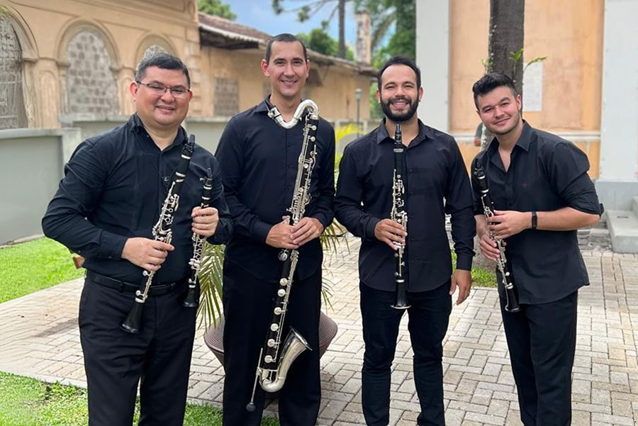 O Quarteto de Clarinetas Paran4 se apresenta no dia 22, no Solar da Glória (divulgação)