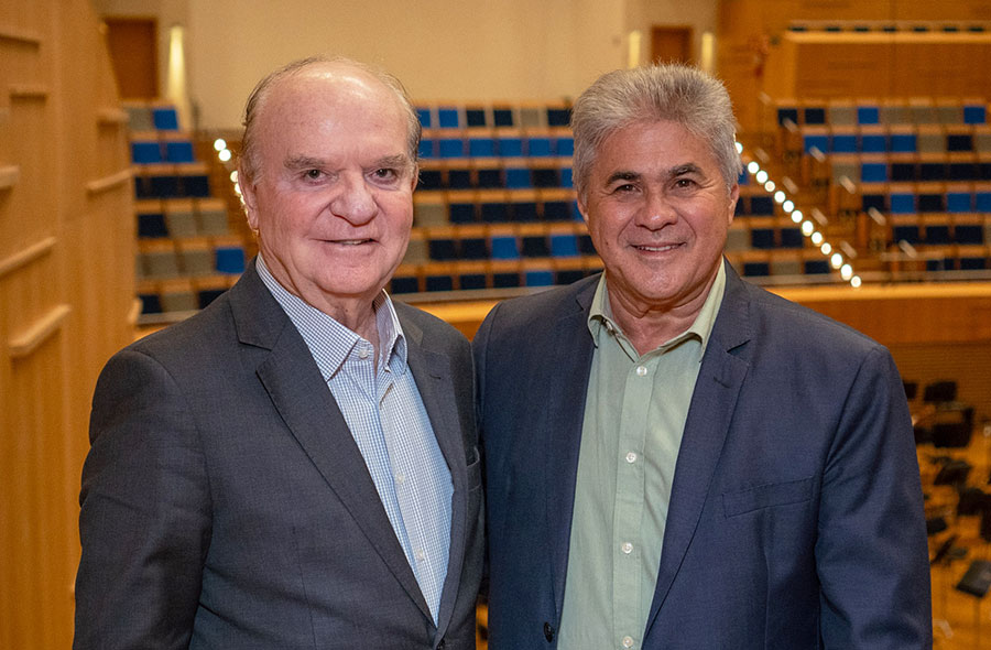 Wilson Brumer (esquerda) e Diomar Silveira na Sala Minas Gerais (divulgação, Bruna Brandão)