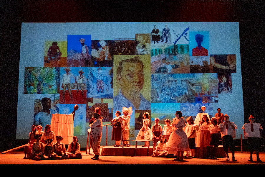 Cena da produção da ópera 'Candinho' no Theatro Municipal do Rio de Janeiro [Divulgação/Daniel Ebendinger]