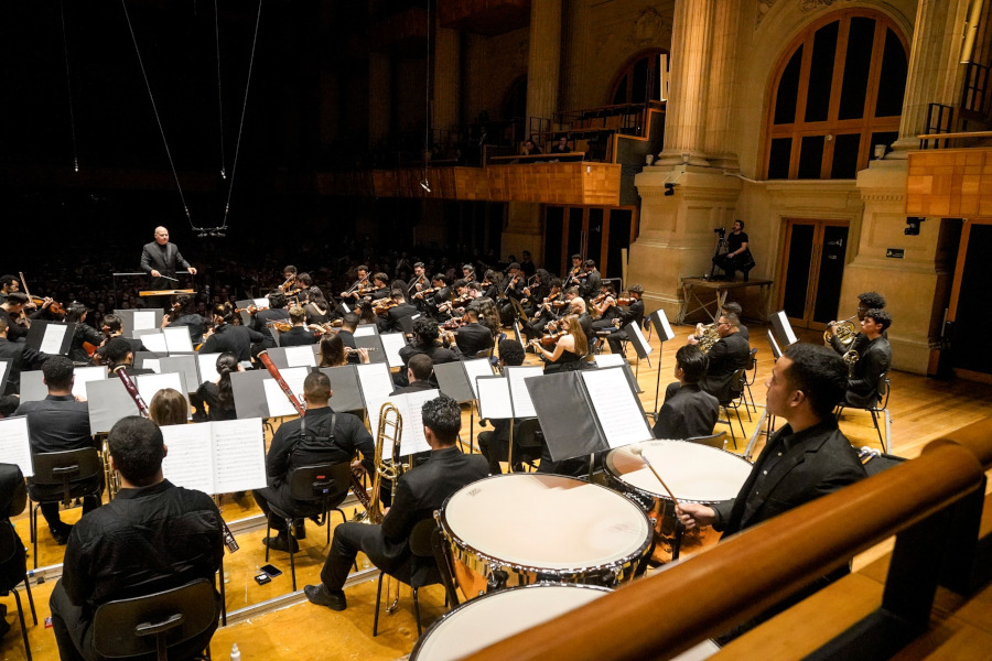Orquestra Jovem do Estado durante concerto na Sala São Paulo [Divulgação]