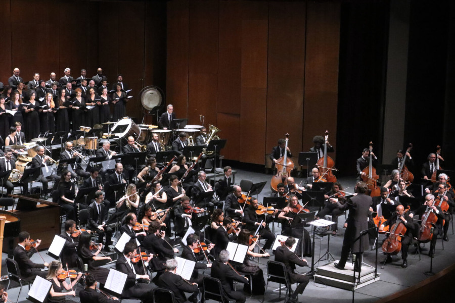 A Orquestra Sinfônica de Minas Gerais em concerto no Palácio das Artes [Divulgação/Paulo Lacerda]
