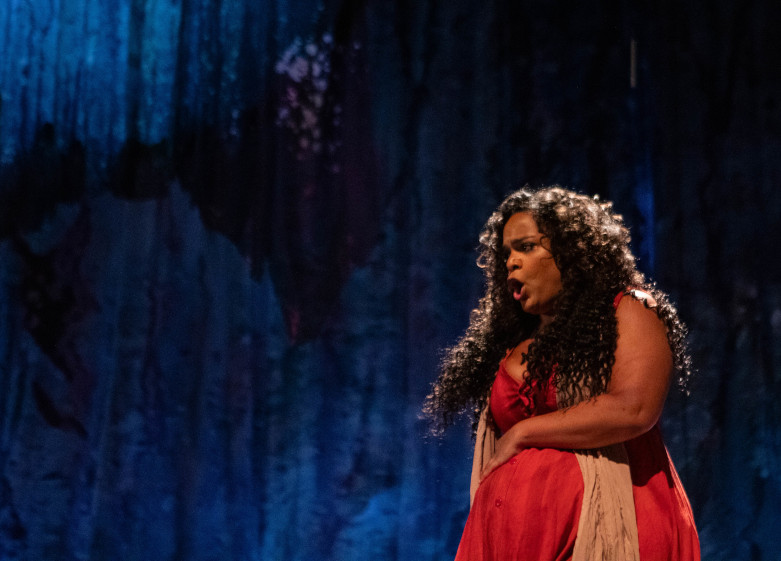 Isabela Mestriner em cena de 'Os porcos', primeira parte de 'Contos de Julia' [Divulgação]