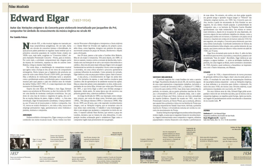 Vidas Musicais Elgar Revista CONCERTO novembro de 2015