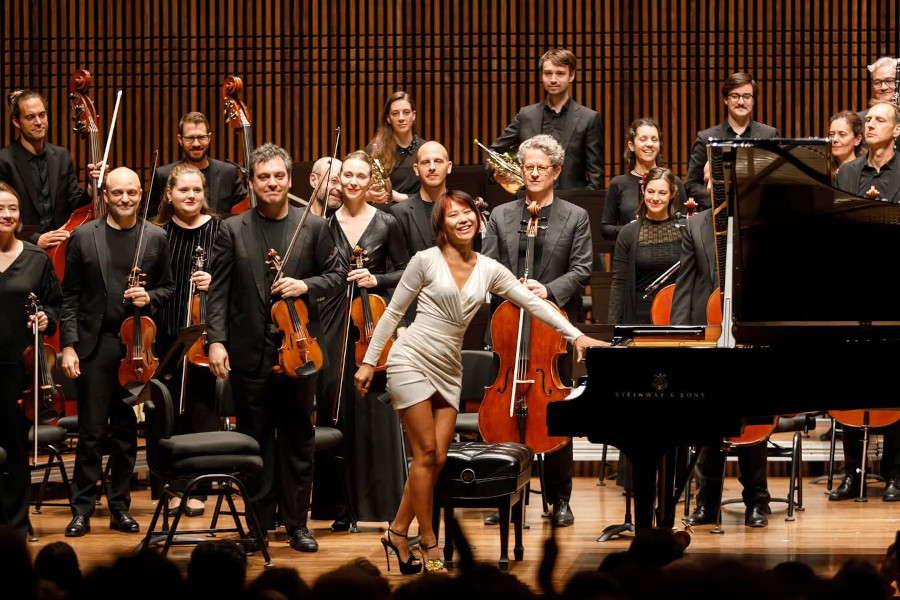 A pianista Yuja Wang durante concerto no Teatro Cultura Artística [Divulgação/TCA]