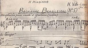 Manuscrito das ‘Bachianas brasileiras nº 5’ [Reprodução]