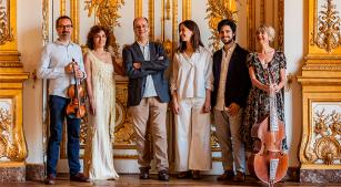 Julien Chauvin, Rosana Lanzelotte, Olivier Baumont, Jeanne Zaepfell, Cristiano Gaudio e Christine Plubeau [Divulgação/Pedro Paulo Koellreuter]