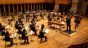 Orquestra Jovem do Estado durante concerto na Sala São Paulo [Divulgação/Heloísa Bortz]