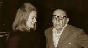 Jocy de Oliveira com Igor Stravinsky [Acervo Pessoal]