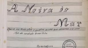 Detalhe do manuscrito da ópera 'A noiva do mar' [Reprodução]