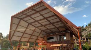 Palco construído no Parque Capivari para abrigar espetáculos do Festival de Verão de Campos do Jordão (divulgação, Frederico Souza)