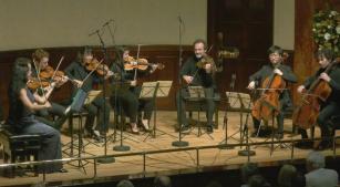 Os músicos dos quartetos Ébène e Belcea durante recital no Wigmore Hall, em Londres [Divulgação/Wigmore Hall Trust]