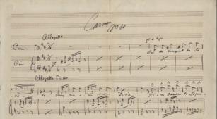 Detalhe do manuscrito da ópera 'Carmen', de Bizet [Reprodução]