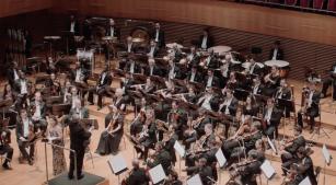 A Filarmônica de Minas Gerais durante apresentação da 'Sinfonia nº 3' de Mahler na Sala Minas Gerais [Reprodução]