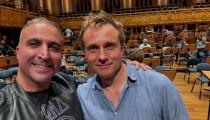 Felipe Lara e Vasily Petrenko após ensaio com a Osesp na Sala São Paulo [Reprodução/Facebook/FelipeLara]