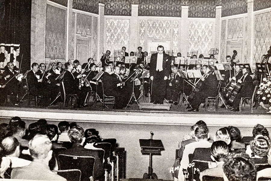 Foto do primeiro concerto realizado pela Ospa, em 1950 (Acervo Ospa, reprodução Nilton Santolin)