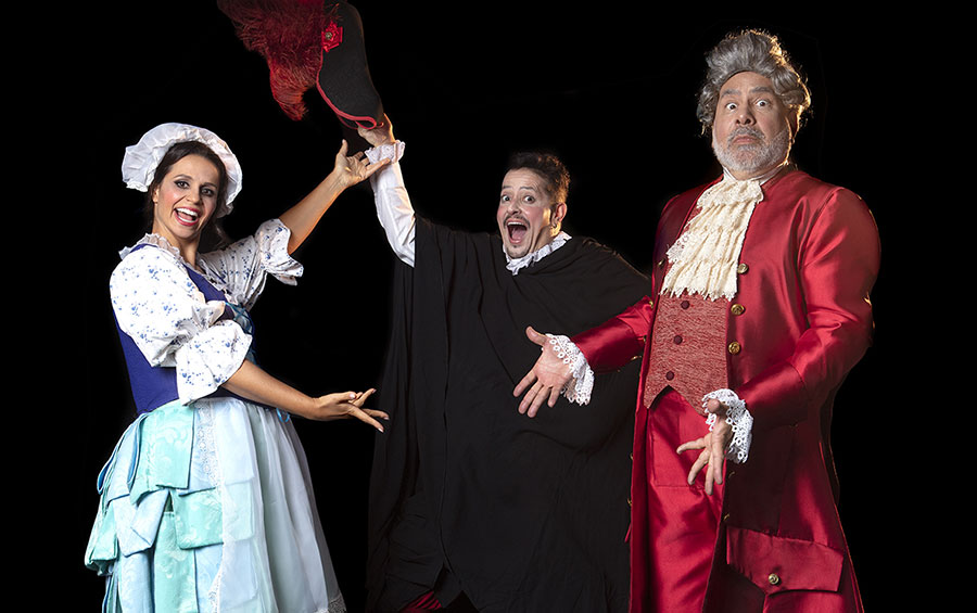 A soprano Carla Cottini, o ator Will Anderson e o baixo-barítono Saulo Javan (divulgação, Luís Prado)